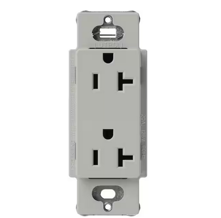 Claro 20 Amp Duplex Outlet, Pebble (SCR-20-PB) - 91009501811