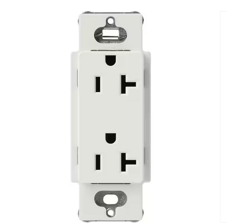 Claro 20 Amp Duplex Outlet, Lunar Gray (SCR-20-LG) - 91009500315