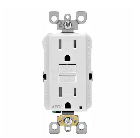 15 Amp Tamper Resistant AFCI Outlet, White (2-Pack) - 91002736623