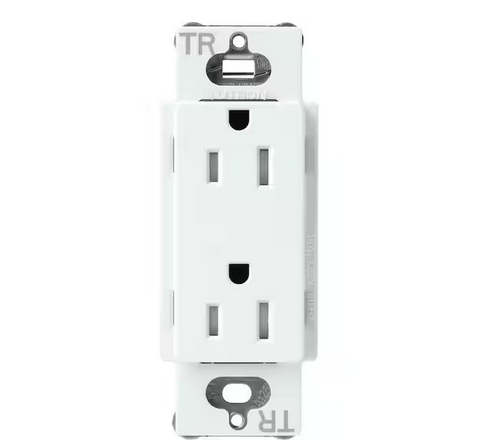 Claro 15-Amp Tamper-Resistant Duplex Receptacle, Glacier White (SCRS-15-TR-GL) - 91009501581