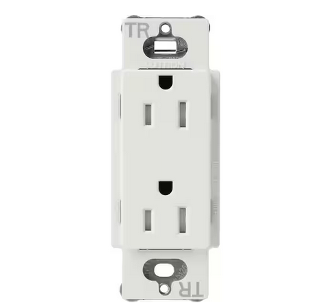 Claro 15-Amp Tamper-Resistant Duplex Receptacle, Lunar Gray (SCRS-15-TR-LG) - 91009501845