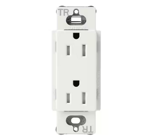 Claro 15-Amp Tamper-Resistant Duplex Receptacle, Architectural White (SCRS-15-TR-RW) - 91009500342