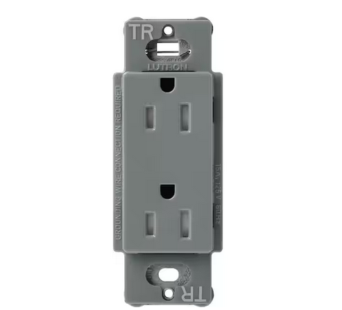Claro 15-Amp Tamper-Resistant Duplex Receptacle, Slate (SCRS-15-TR-SL) - 91009502217