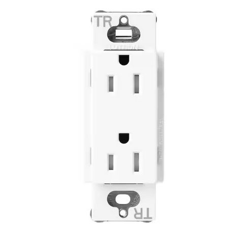 Claro 15-Amp Tamper-Resistant Duplex Receptacle, Brilliant White (SCRS-15-TR-BW) - 91009500338