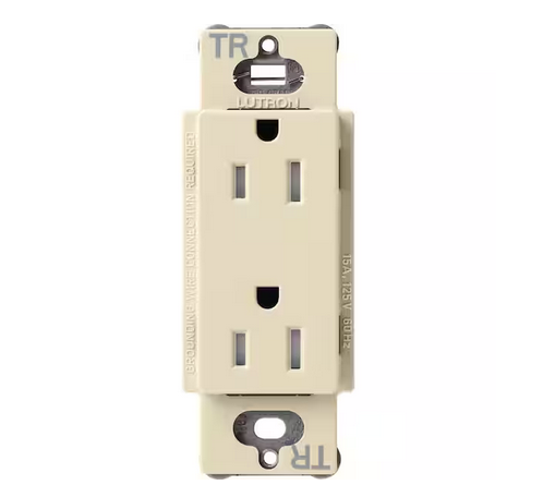 Claro 15-Amp Tamper-Resistant Duplex Receptacle, Sand (SCRS-15-TR-SD) - 91009501855