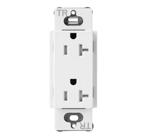 Claro 20-Amp Tamper-Resistant Duplex Receptacle, Snow (SCRS-20-TR-SW) - 91006391701