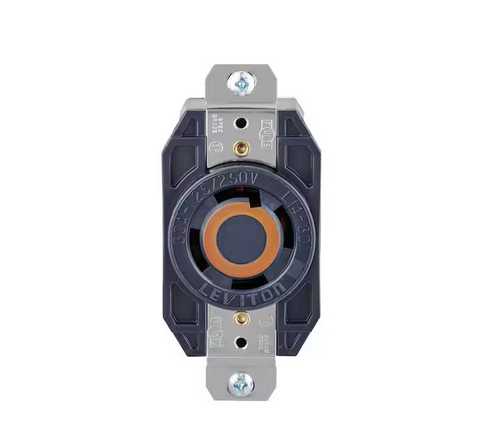 30 Amp Nylon Locking Single Outlet, Black - 9582075