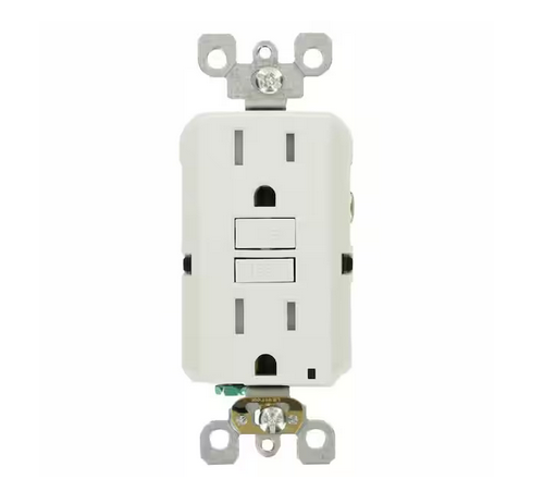 15 Amp Self-Test SmartlockPro Slim Tamper Resistant GFCI Duplex Outlet, White (3-Pack) - 91001370845