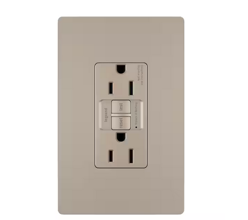 radiant 15 Amp 125-Volt Tamper Resistant GFCI Residential/Commercial Decorator Duplex Outlet and Wall Plate, Nickel - 91006748498