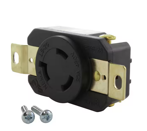 20 Amp 480-Volt Nema L8-20R Flush Mount Locking Industrial Grade Outlet - 91004853578