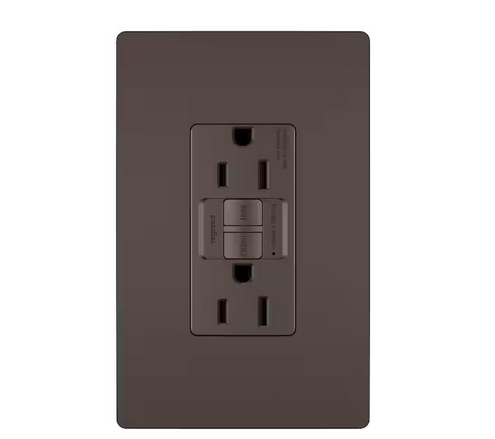 radiant 15 Amp 125-Volt Tamper Resistant GFCI Residential/Commercial Decorator Duplex Outlet and Wall Plate, Dark Bronze - 91006748496
