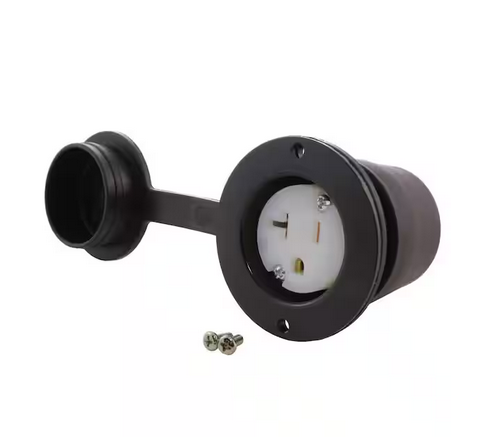 15/20 Amp 125-Volt NEMA 5-20R T-Blade Flanged Mounting Household Outlet with Cover - 91004334542