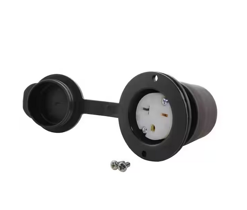 20 Amp 250-Volt NEMA 6-20R Flanged Mounting HVAC/ Power Tools Outlet Receptacle with Cover - 91004334533