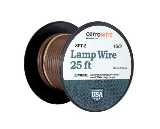 25 ft. 16/2 Brown Stranded Copper Lamp Wire - 9196269