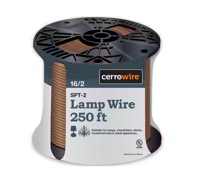 250 ft. 16/2 Brown Stranded Copper Lamp Wire - 9278114