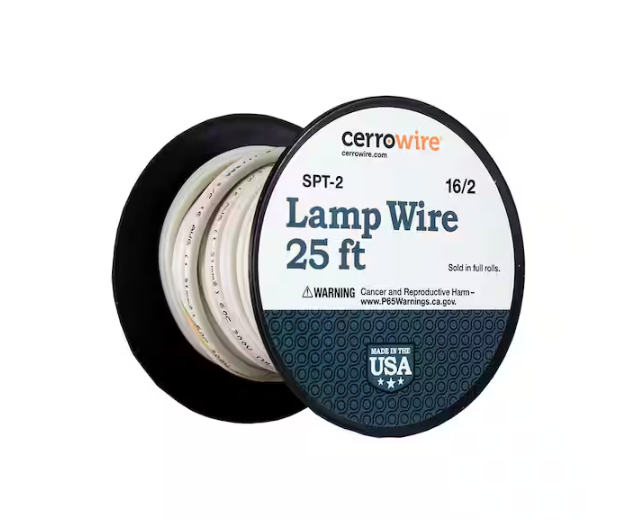 25 ft. 16/2 White Stranded Copper Lamp Wire - 9196015