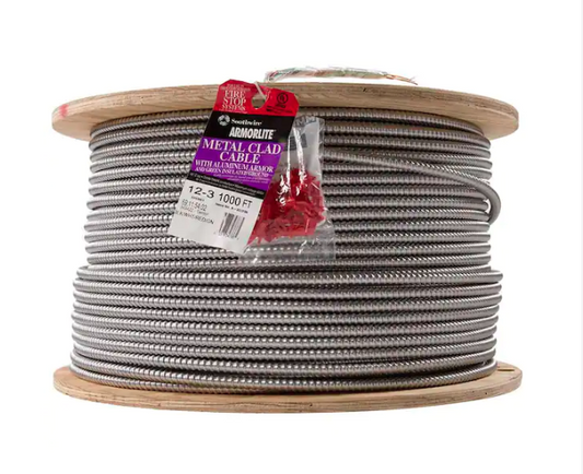 12/3 x 1,000 ft. Stranded CU MC (Metal Clad) Armorlite Cable - 91001466150