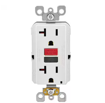 20 Amp Self-Test SmartlockPro Slim Duplex GFCI Outlet, White - 91001370813