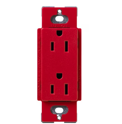 Claro 15-Amp Tamper-Resistant Duplex Receptacle, Hot (SCRS-15-TR-HT)