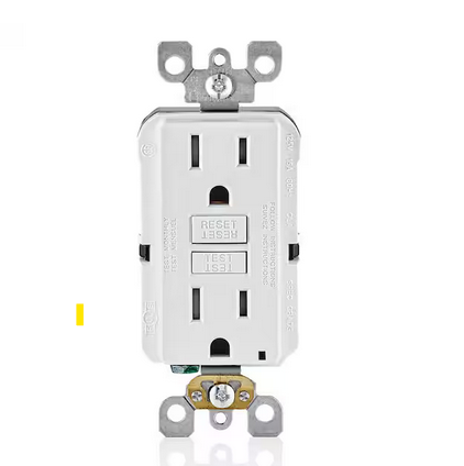 15 Amp Self-Test Smartlock Pro Duplex Tamper Resistant GFCI Outlet White with White Buttons (2 pack) - 91010454000