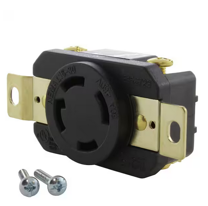 30 Amp 480-Volt 3-Phase Nema L16-30R Flush Mount Locking Industrial Grade Outlet - 91004853579