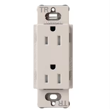 Claro 15-Amp Tamper-Resistant Duplex Receptacle, Taupe (SCRS-15-TR-TP)