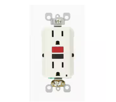 15 Amp Self-Test SmartlockPro Slim Duplex GFCI Outlet, White - 91001370811