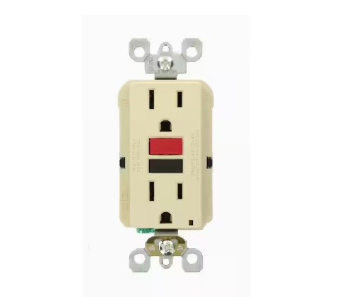 15 Amp Self-Test SmartlockPro Slim Duplex GFCI Outlet, Ivory - 91001370821