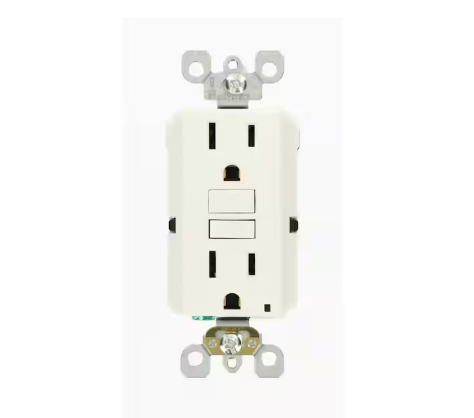 15 Amp Self-Test SmartlockPro Slim Duplex GFCI Outlet, White - 91001370952