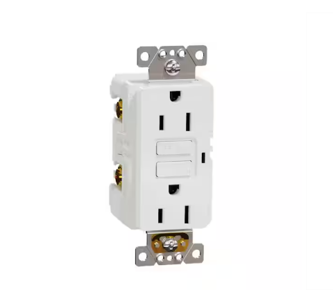 X Series 15 Amp 125-Volt Tamper Resistant Indoor GFCI Duplex Outlet Decorator Receptacle Back Wire Clamps Matte White - 91007717800