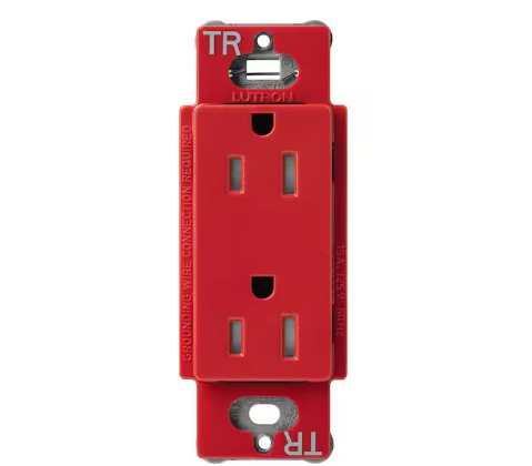 Claro 15-Amp Tamper-Resistant Duplex Receptacle Outlet, Signal Red (SCRS-15-TR-SR) - 91009823165
