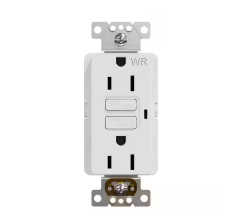 X Series 15 Amp 125-Volt Outdoor Tamper Resistant GFCI Duplex Outlet Decorator Receptacle Back Wire Clamps Matte White - 91007763933