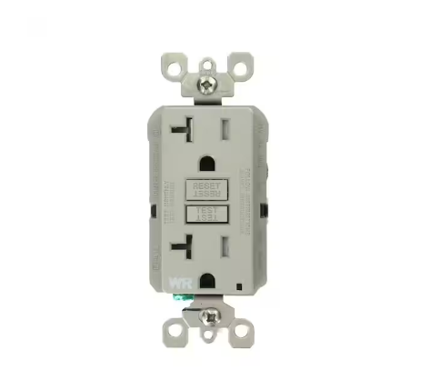 20 Amp SmartlockPro Weather/Tamper Resistant GFCI Duplex Outlet, Gray
