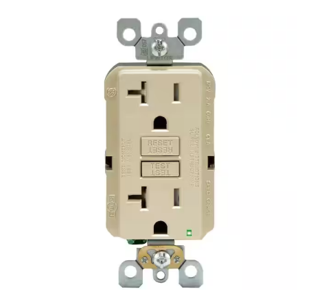20 Amp 125-Volt Duplex SmarTest Self-Test SmartlockPro Tamper Resistant GFCI Outlet, Ivory - 91001370949
