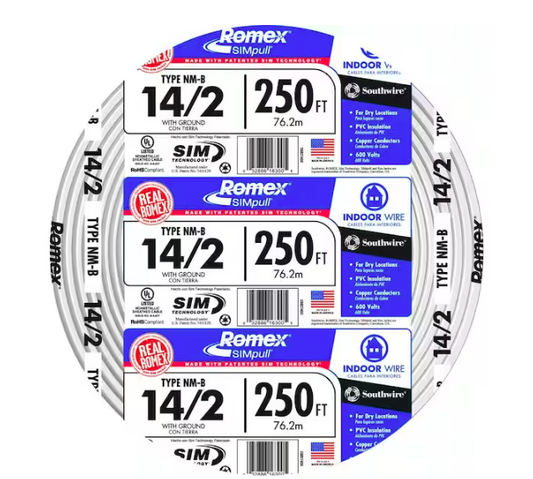 250 ft. 14/2 Romex SIMpull Solid NM-B W/G Wire - 9268550