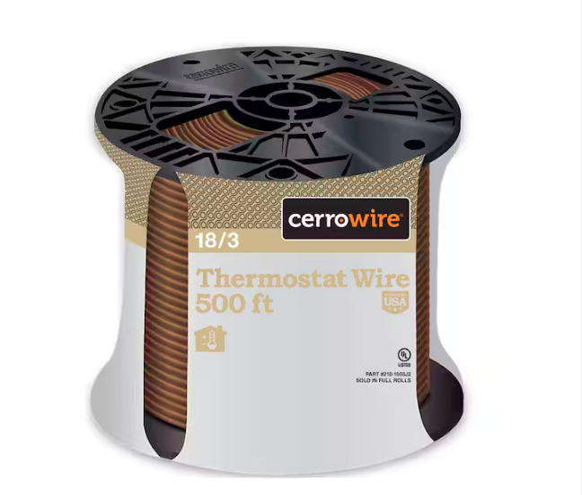 500 ft. 18/3 Brown Solid Copper CL2R Thermostat Wire - 9278319