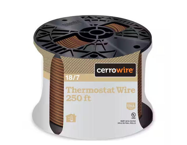 250 ft. 18/7 Brown Solid Copper CL2R Thermostat Wire - 9165468