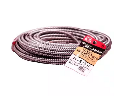 100 ft. 14/2 600-Volt Duraclad Type BX/AC SA Light-Weight Steel Armored Cable Coil - 91000545792