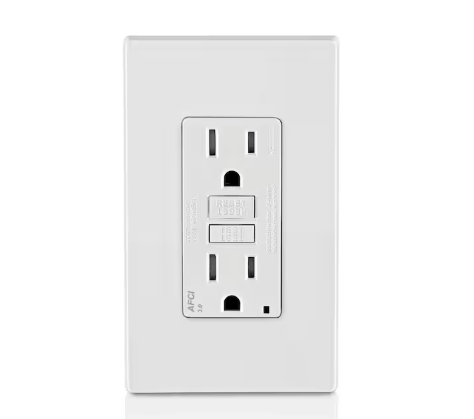 15 Amp Tamper Resistant AFCI Duplex Outlet, White - 91002243872