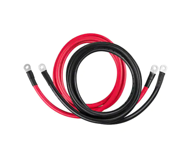 8 ft. 1 AWG Inverter Cables for 3/8 in. Lugs, Tinned Copper Conductors Class K 30AWG Bare Copper Stranded - 91007824986