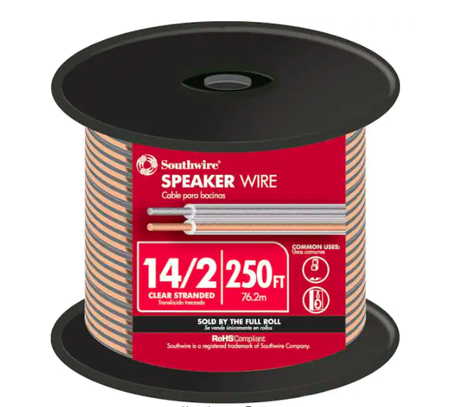 250-Foot-Package, 14/2 Clear Stranded CU Speaker Wire - 9543499