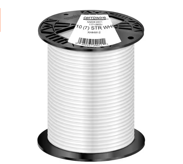 500 ft. 10 Gauge White Stranded CU XHHW-2 Wire - 9523244