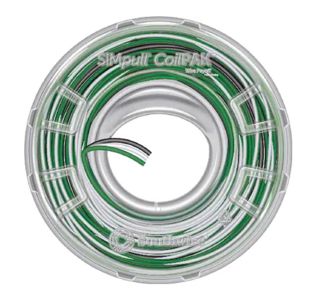 350 ft. 12/3 Black/White/Green Solid CU CoilPAK SIMpull THHN Tri-Wire - 91000716384