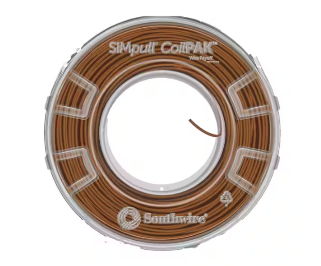 1000 ft. Brown 12/1 STR CU Mini CoilPAK SIMpull THHN Wire - 91008489957