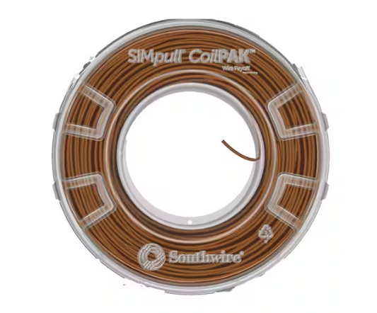 1000 ft. Brown 12/1 STR CU Mini CoilPAK SIMpull THHN Wire - 91008489957