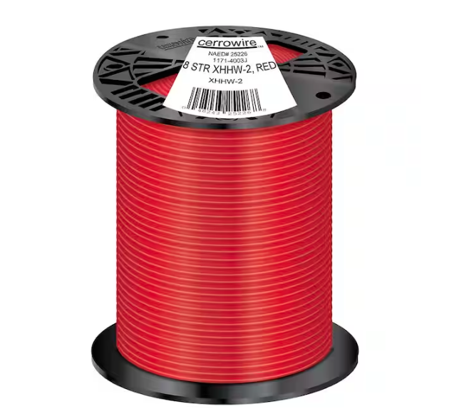 500 ft. 8 Gauge Red Stranded Copper XHHW-2 Wire - 9523378