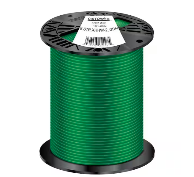 500 ft. 8 Gauge Green Stranded Copper XHHW-2 Wire - 9523382