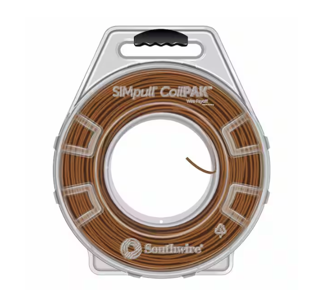 500 ft. 12/2 Brown/Gray-Brown Stripe STR CU Mini CoilPAK SIMpull THHN Wire - 91008869548