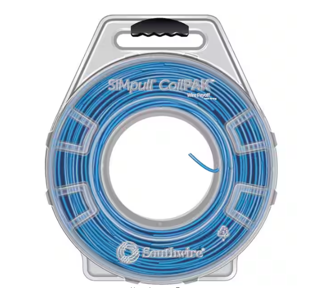 500 ft. Blue/White-Blue Stripe 12/2 STR CU Mini CoilPAK SIMpull THHN Wire - 91008489821