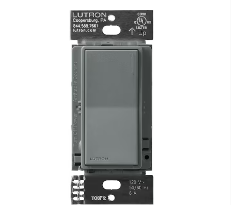 Sunnata Switch, for 6A Lighting or 3A 1/10 HP Motor, Single Pole/Multi Location, Slate (ST-6ANS-SL) - 91009032888